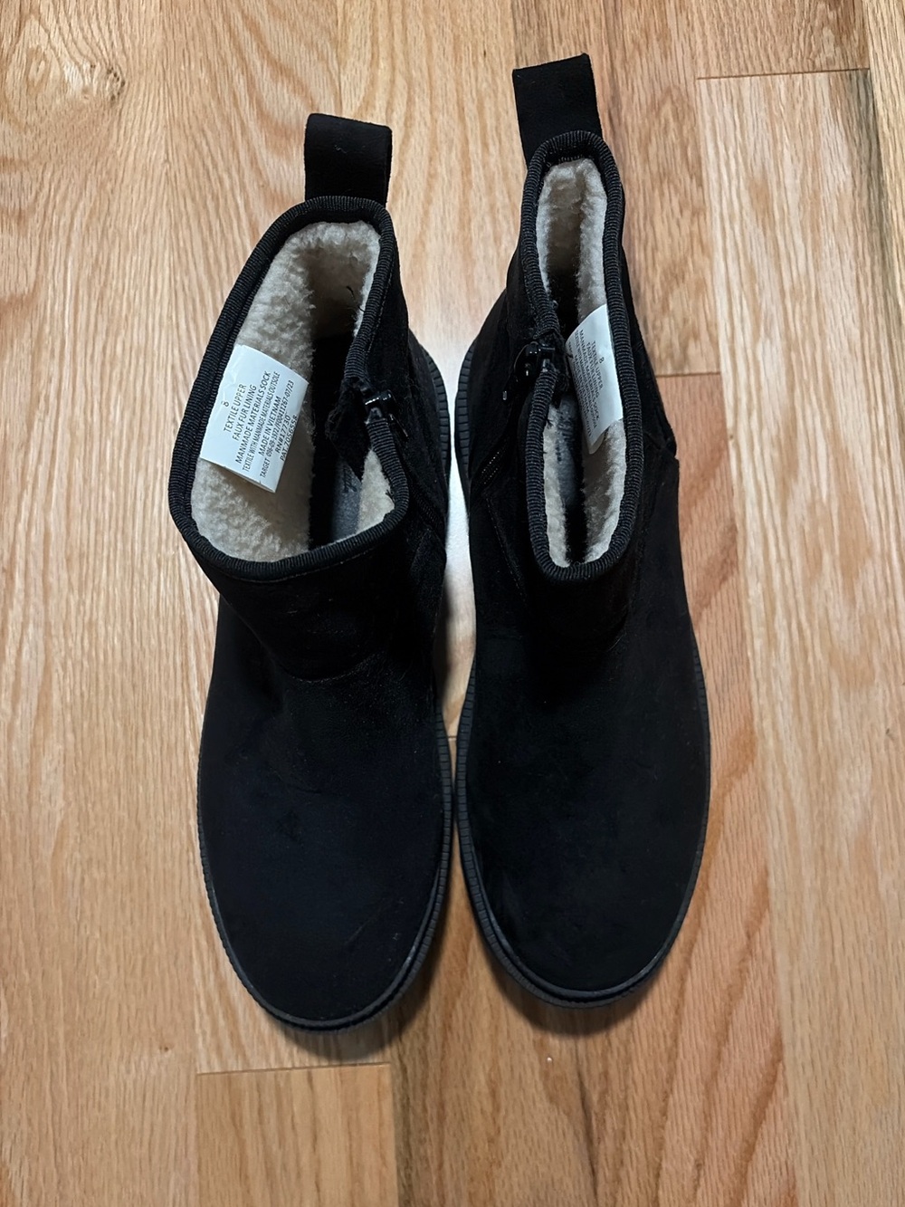 Target Black Suede-Look Fleece-Lined Ankle Booties